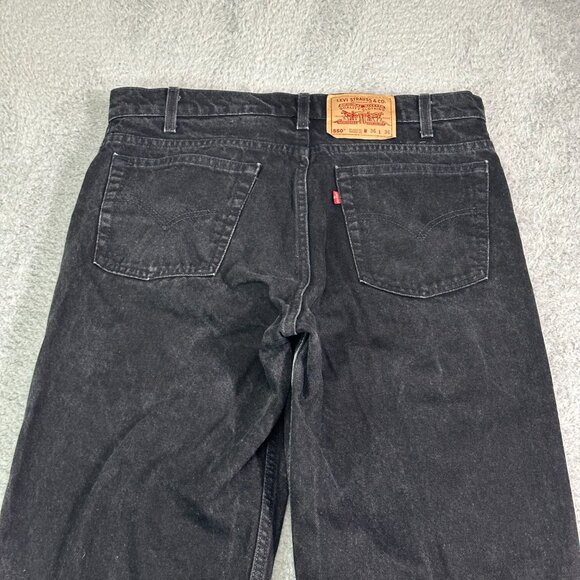 Vintage Levis 550 Jeans Mens 36x36 Black Relaxed Fit Leg Tapered 90s Denim Usa - Picture 4 of 14